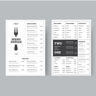 Waterproof Menus