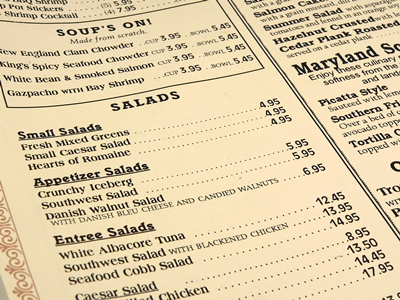 Take-Out Menus